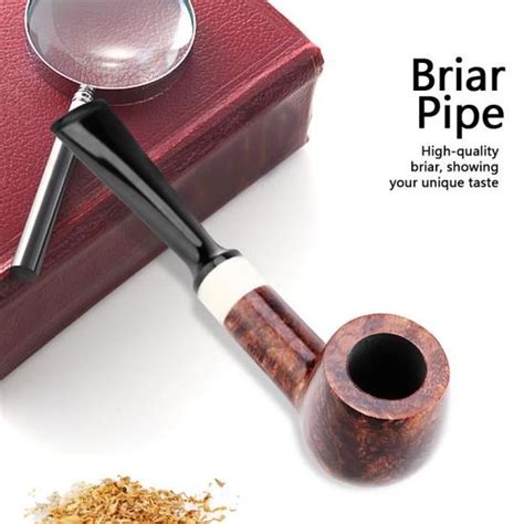 Pipe en bruyère Akozon Tobacco Pipe 9mm Carbon Core Filter Briar Wood