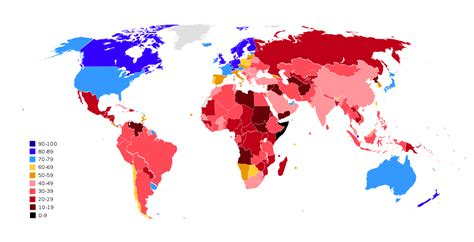 Corruption Perception Index Map World Cartography