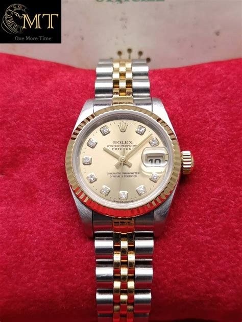 Rolex Lady Datejust 26mm Two Tone Diamond Index Champagne Dial Ref69173 One More Time