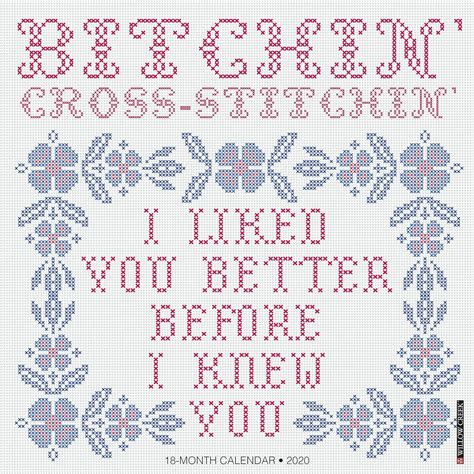 Bitchin Cross Stitchin 2020 Wall Calendar 9781549205415