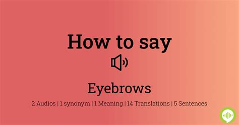 how to pronounce eyebrow