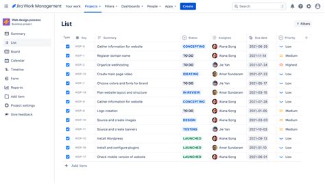 Web Design Process Template Jira Templates