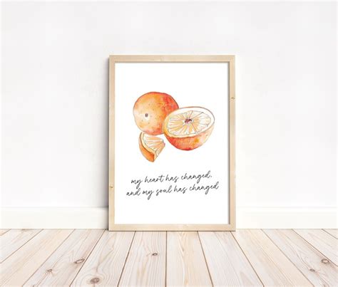 Noah Kahan Inspired Lyric Unframed Print Orange Juice Stick Season