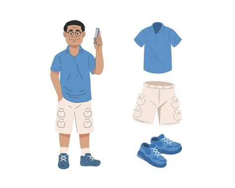 Ilustraci N De Vector De Un Hombre En Una Camisa De Polo Y Pantalones