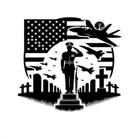 Premium Vector Memorial Day Silhouettes Vector Soldier With Usa Flag