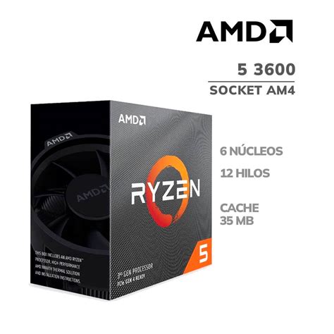 Procesador Amd Ryzen 5 3600 100 100000031box 36ghz 350mb Am4 Pc