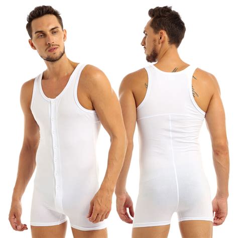 Zdhoor Mens One Piece Short Unitard Jumpsuit Short Sleeve Bodysuit