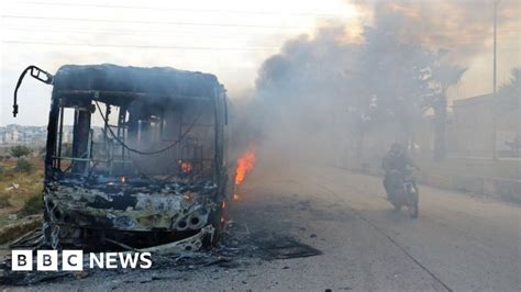 Aleppo Battle Rebels Burn Syria Evacuation Buses Bbc News