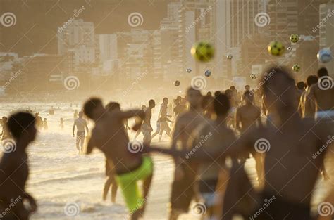 Carioca Brazilians Playing Altinho Futebol Beach Football Editorial