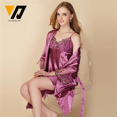 Xmweiping Womens Silk Pajamas Satin Sling Two Piece Pijamas Nightgown