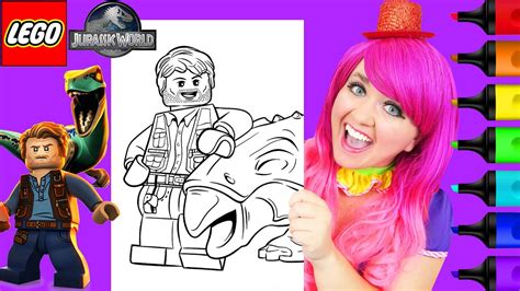 Coloring Lego Jurassic World Owen Grady Markers Youtube