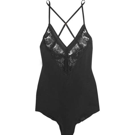 Lagent By Agent Provocateur Jada Lace Trimmed Stretch Satin Bodysuit