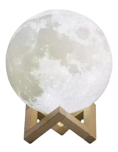 Lámpara Moon Light De 8 Cm Led 3d Control Táctil Nocturno Cuotas