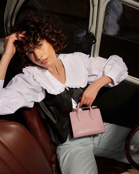 The Strathberry Nano Tote Top Handle Leather Mini Tote Bag Pink