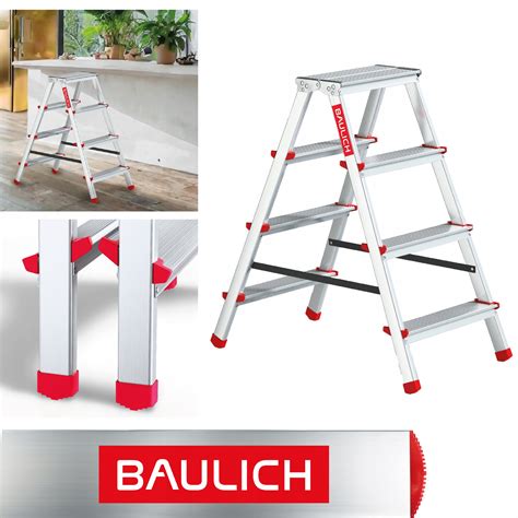 Drabina Domowa Aluminiowa Dwustronna 2x4 Stopni BAULICH Produkt POLSKI