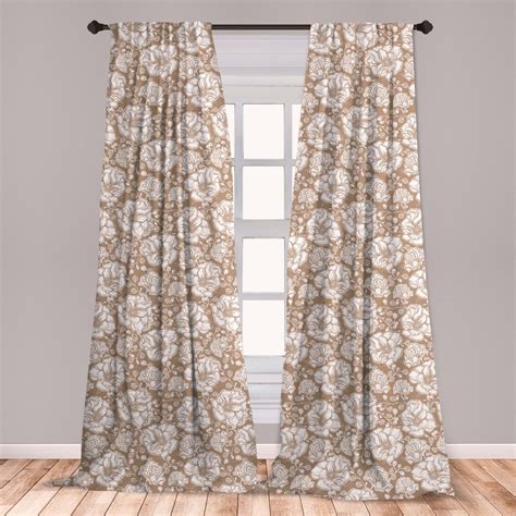 Floral Curtains 2 Panels Set Vintage Floral Pattern Of Tender Flowers