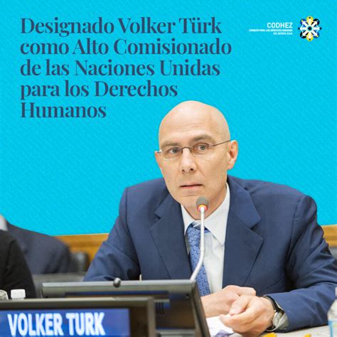 Volker Türk Es El Nuevo Alto Comisionado De Las Naciones Unidas Para