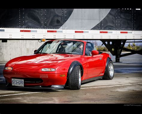 Slammed Miata on Meaty Tires.