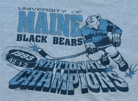 1992-93 Maine Black Bears College Hockey Champions T Shirt