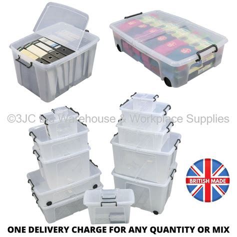 Smart Storemaster Premium Clear Plastic Storage Boxes Box Lids Choice