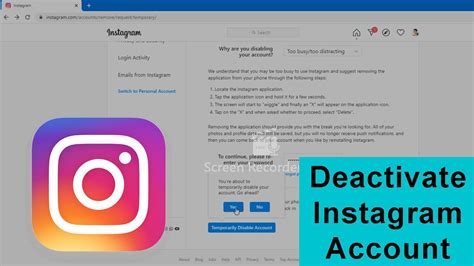 How To Deactivate Instagram Account Pc Youtube