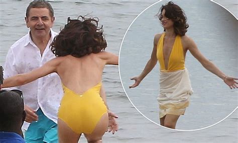 Rowan Atkinson And Olga Kurylenko Shoot Johnny English Iii Daily Mail