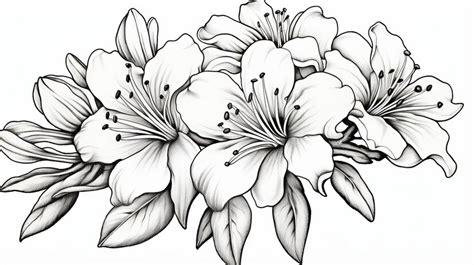 Premium Photo | Realistic Lily Flower Drawing Images For Coloring Pages