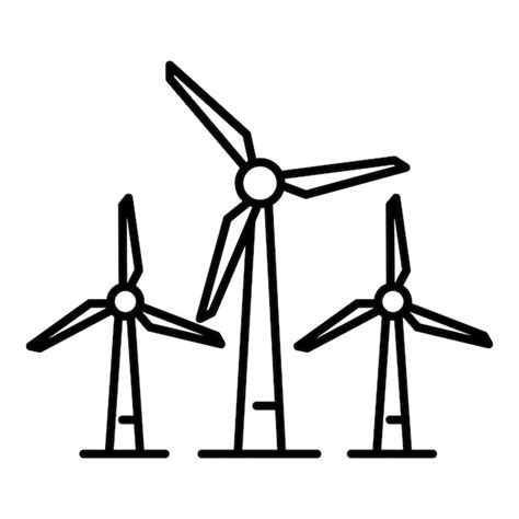 Premium Vector Wind Turbine Plant Icon Outline Wind Turbine Plant