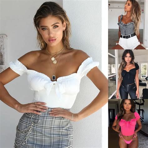 New Women Sexy Off Shoulder Casual Bralet Tank Top T Shirt Crop Cami