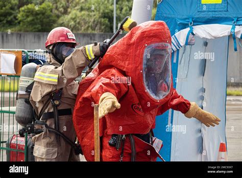 Firefighters With Marine Corps Installations Pacific Fire And Emergency