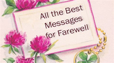 Sample Farewell Messages, Good Farewell Wishes