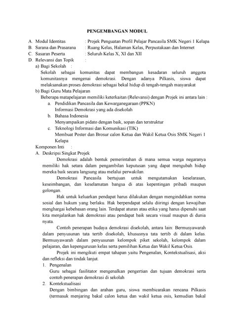 Modul P Suara Demokrasi Pengembangan Modul A Modul Identitas