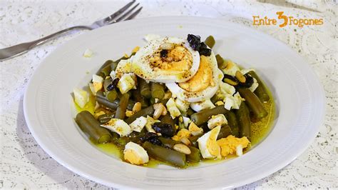 Ensalada Templada De Jud As Verdes Con Huevo Cocido Y Ajo Negro