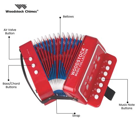 Woodstock Kids Red Accordion 7 Woodstock Chimes