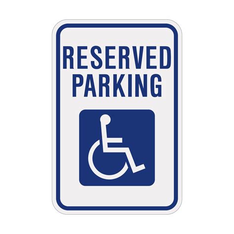 Handicap Reserved Parking Sign - White | Advanced Sign