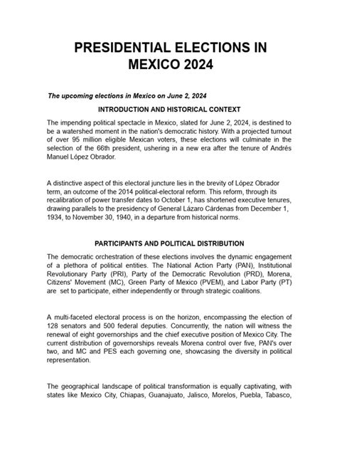 Presidential Elections in Mexico 2024 | PDF