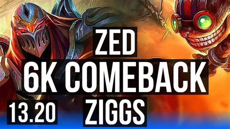 Zed Vs Ziggs Mid Comeback Games Solo Kills M Mastery