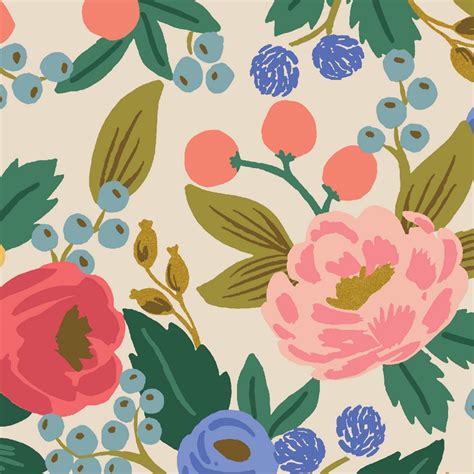 Tissu Rifle Paper Co Vintage Garden Canvas Fleurs Multico Ln Fabrics