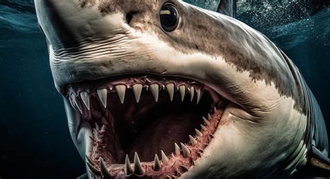 Quantos Dentes O Tubarão Branco Tem - Os dentes de um tubarão | imagem Premium gerada com IA