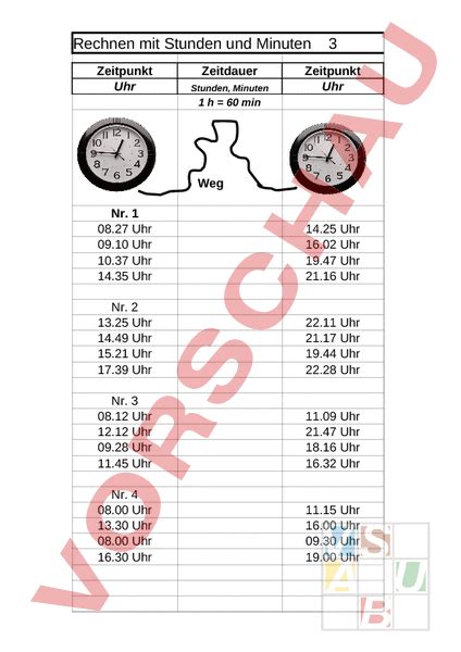 Arbeitsblatt Zeitdauer Zeitpunkt Mathematik Sachrechnen Gr Ssen