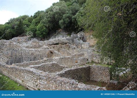 Ruins. Old Stone Walls in Butrint Ancient Port City Stock Photo - Image ...