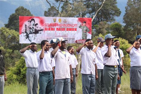 Satgas 330 Gelar Upacara Peringatan Hari Pahlawan Tingkatkan Jiwa