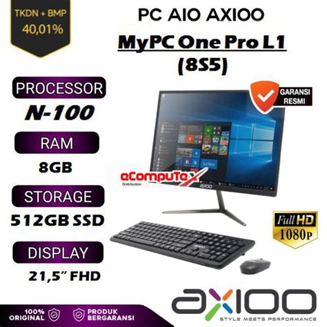 PC AIO Axioo MyPC One Pro L1 8S5 N 100 8GB 512GB SSD TKDN Resmi