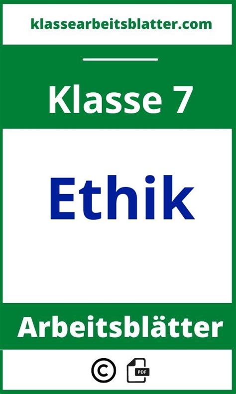 Ethik 7 Klasse Arbeitsblätter 2025