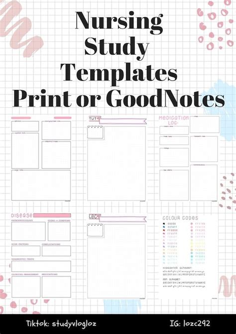 Digital Nursing Study Templates Etsy Nursing School Notes Nursing