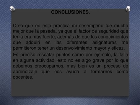 Conclusiones Informe De Practicas