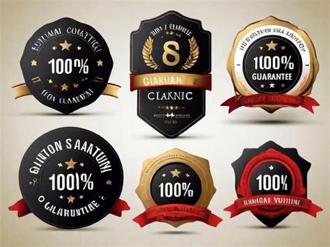 Premium Photo Vector Set Of 100 Guarantee Golden Labels