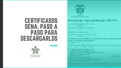 Certificados Sena Descargarlos Paso A Paso