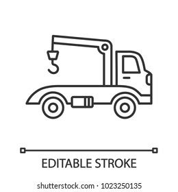 Tow Truck Linear Icon Evacuator Thin Stock Vector Royalty Free