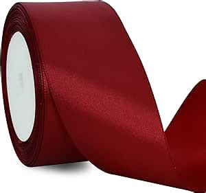 Toniful In X Yds Wide Claret Dark Red Satin Ribbon Solid Fabric